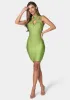 Foiled Halter Bandage Mini Dress sold by Bebe