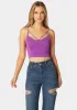 Rhinestone Trim Sleeveless Knit Top sold by Bebe