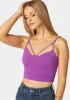 Rhinestone Trim Sleeveless Knit Top sold by Bebe