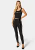 High Waist Zipper Detail Liquid Shine Combo Knit Legging sold by Bebe