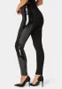 High Waist Zipper Detail Liquid Shine Combo Knit Legging sold by Bebe