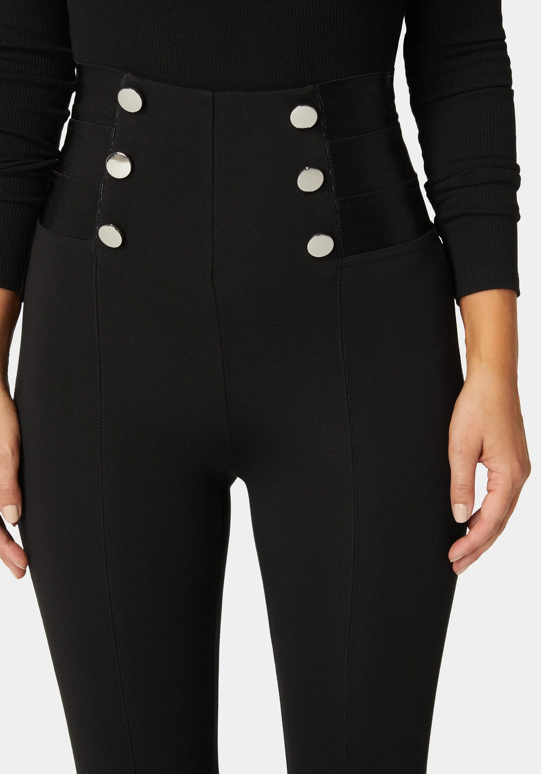 High Waist Elastic Waistband Knit Legging sold by Bebe product image thumbnail 4