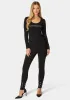 Natural Waist Grommet Detail Knit Legging sold by Bebe