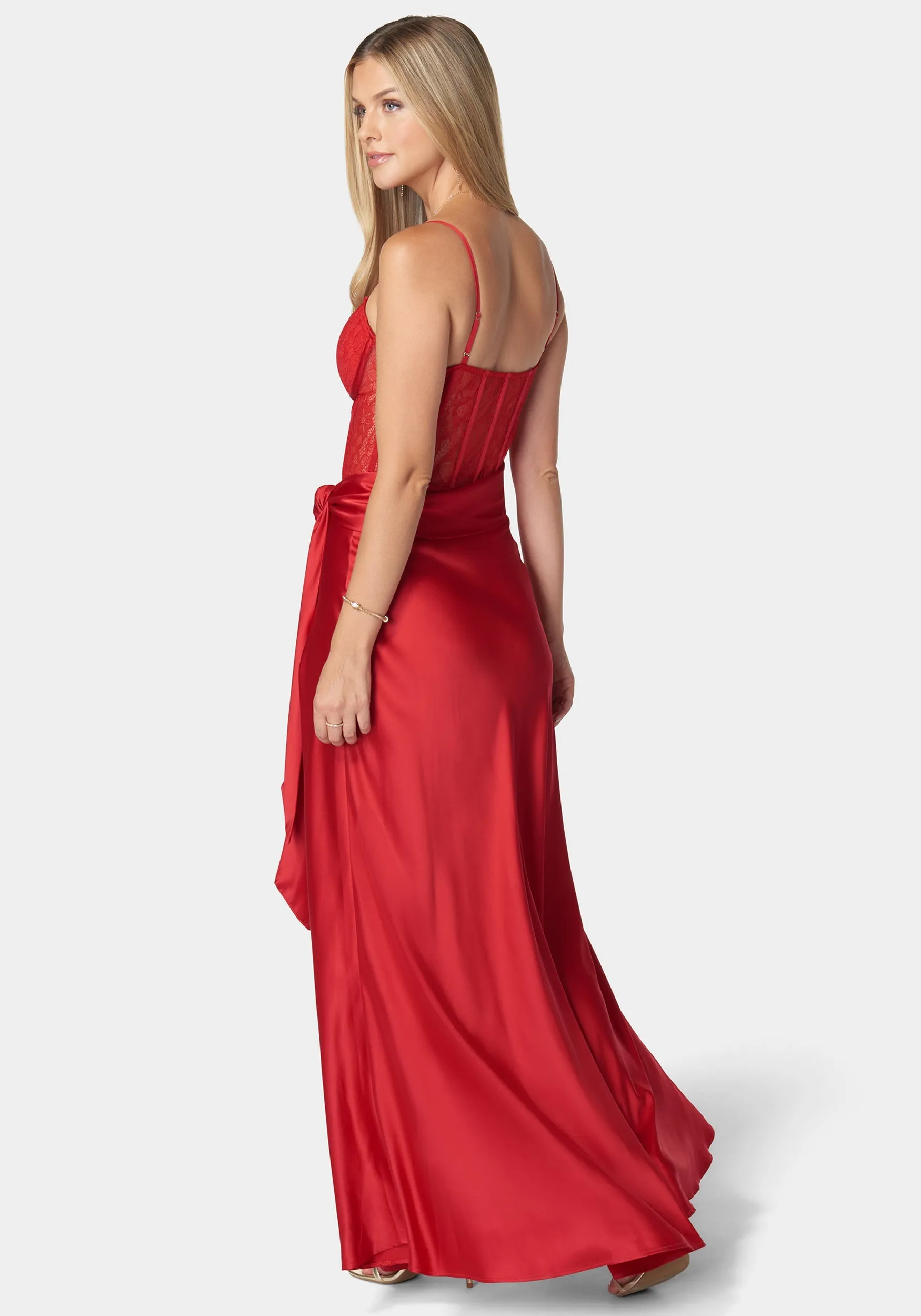 Lace And Satin Bustier Gown sold by Bebe product image thumbnail 3