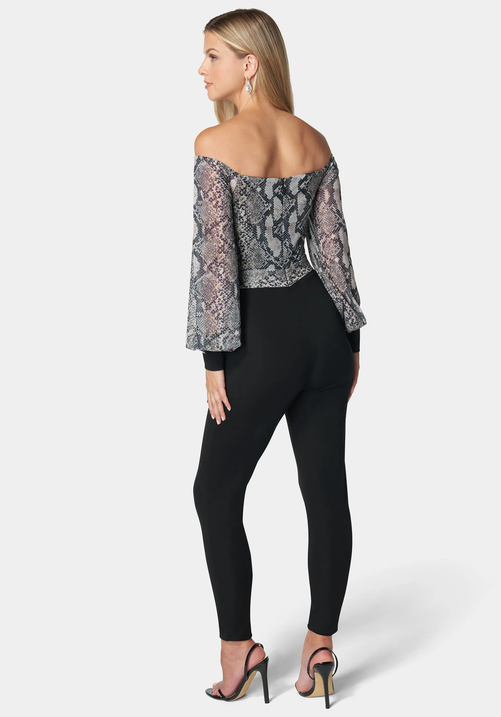 Mesh Off Shoulder Catsuit sold by Bebe product image thumbnail 3
