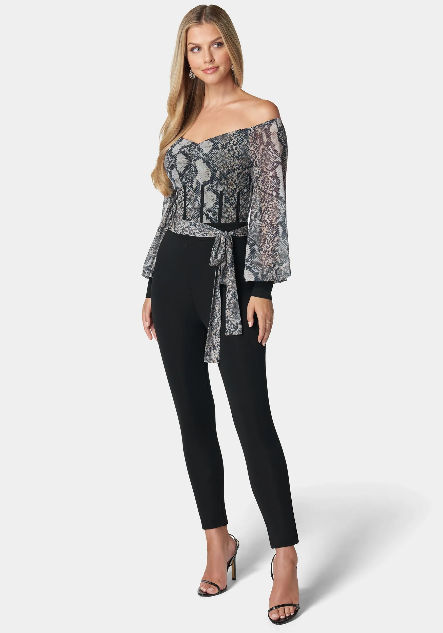 Mesh Off Shoulder Catsuit sold by Bebe product image thumbnail 2