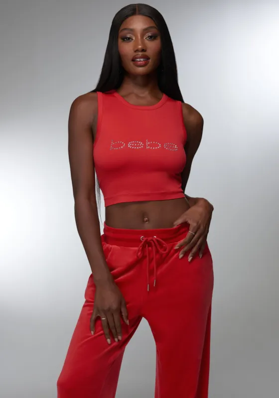 Rhinestone Logo Cropped Tank sold by Bebe