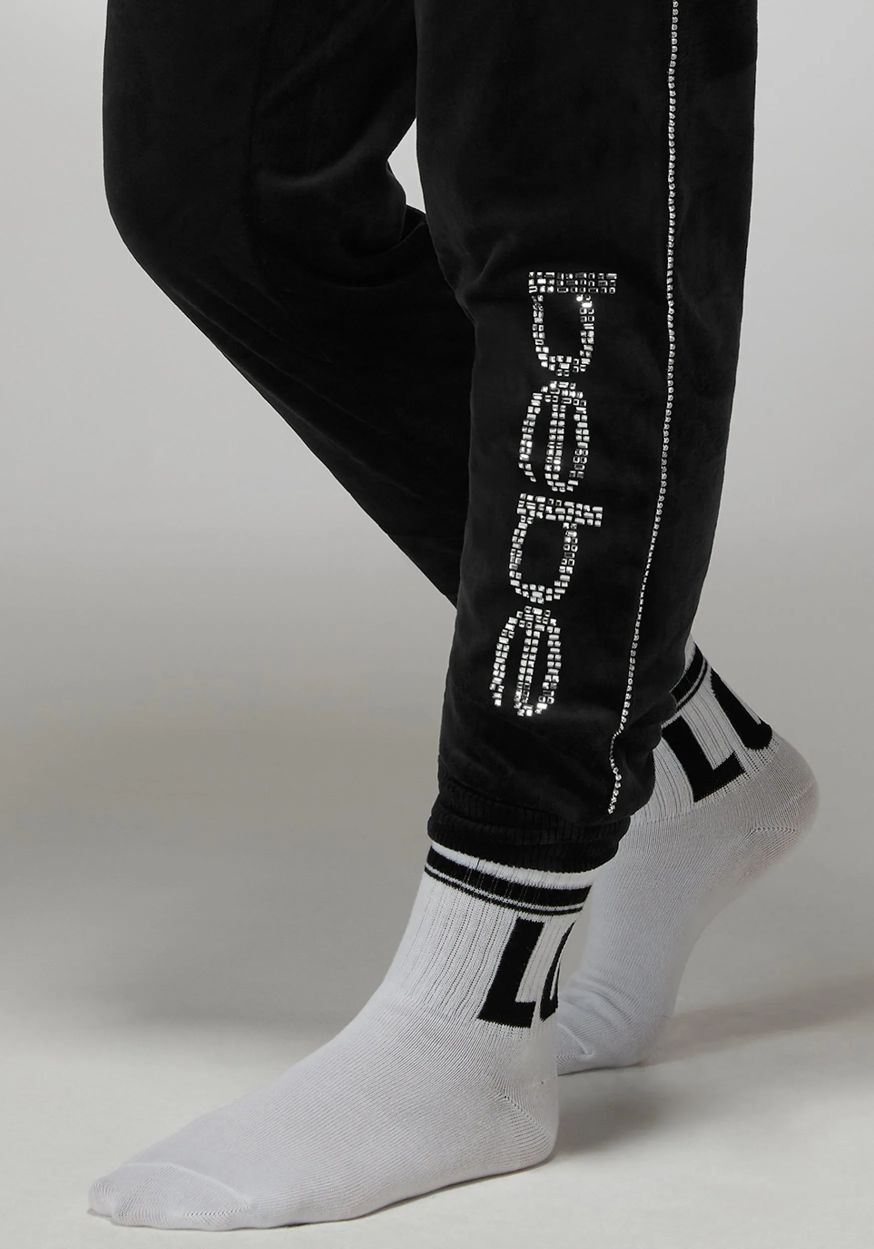 Rhinestone Detail Velour Jogger sold by Bebe product image thumbnail 4