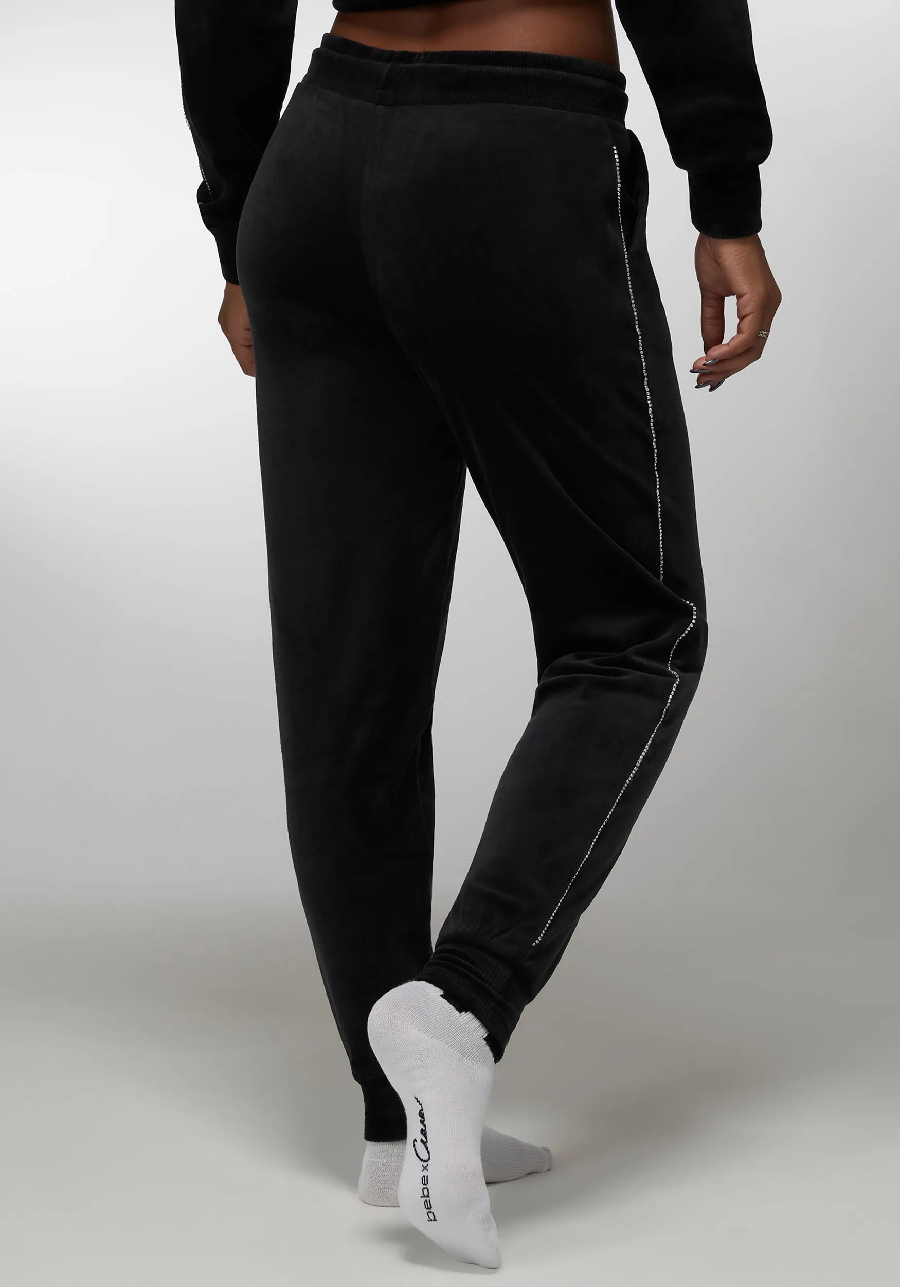 Rhinestone Detail Velour Jogger sold by Bebe product image thumbnail 3