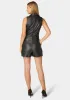 Embossed Vegan Leather Tailored Romper sold by Bebe