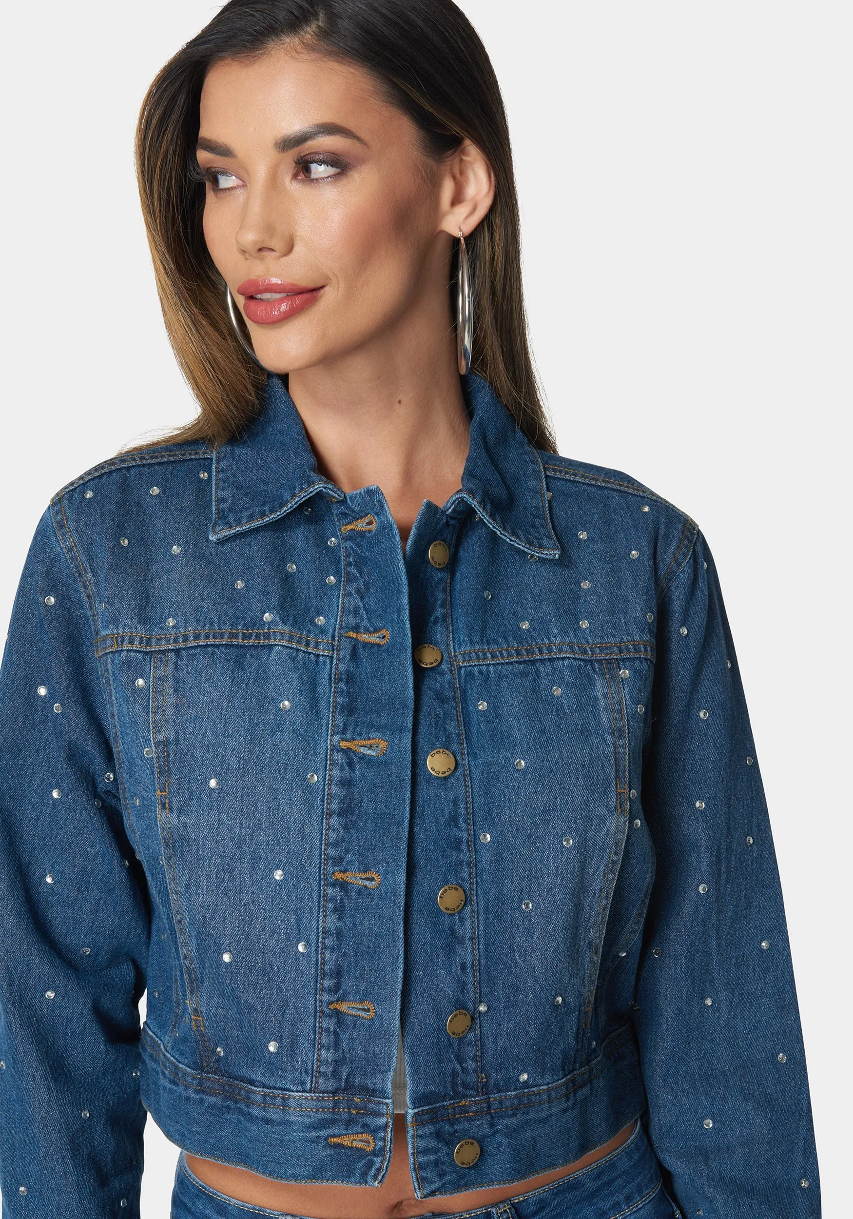 Denim Jacket With Rhinestones sold by Bebe product image thumbnail 4