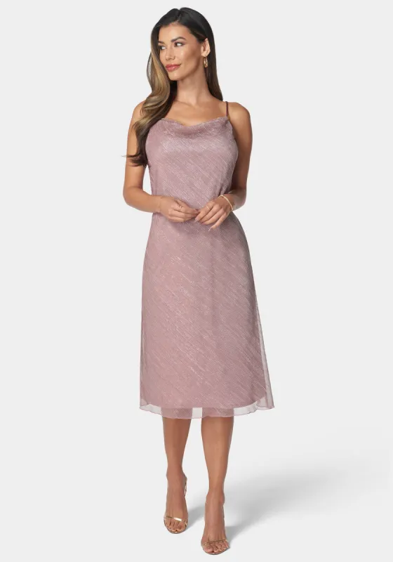 Ombre Pleat Cowl Midi Dress sold by Bebe