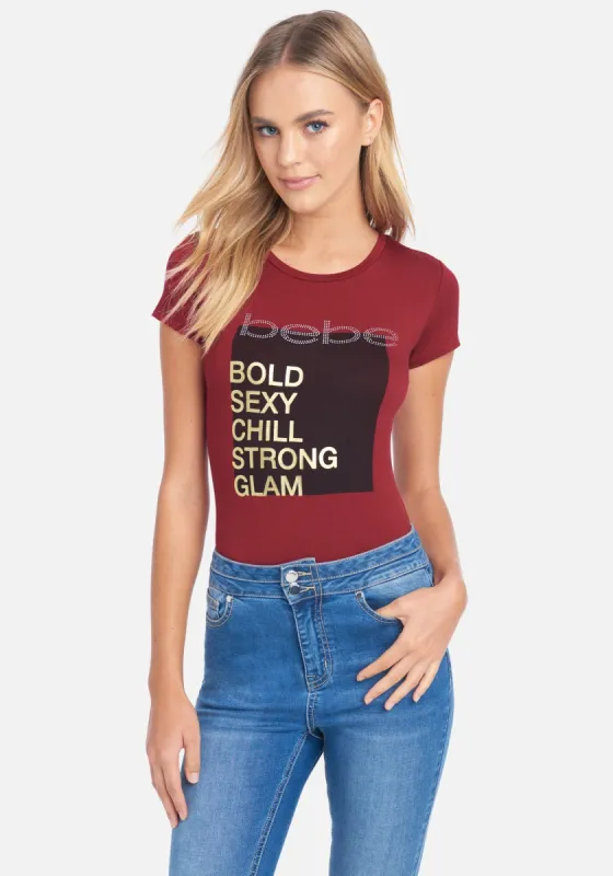 Bebe Logo Hot Fix Slogan Tee sold by Bebe