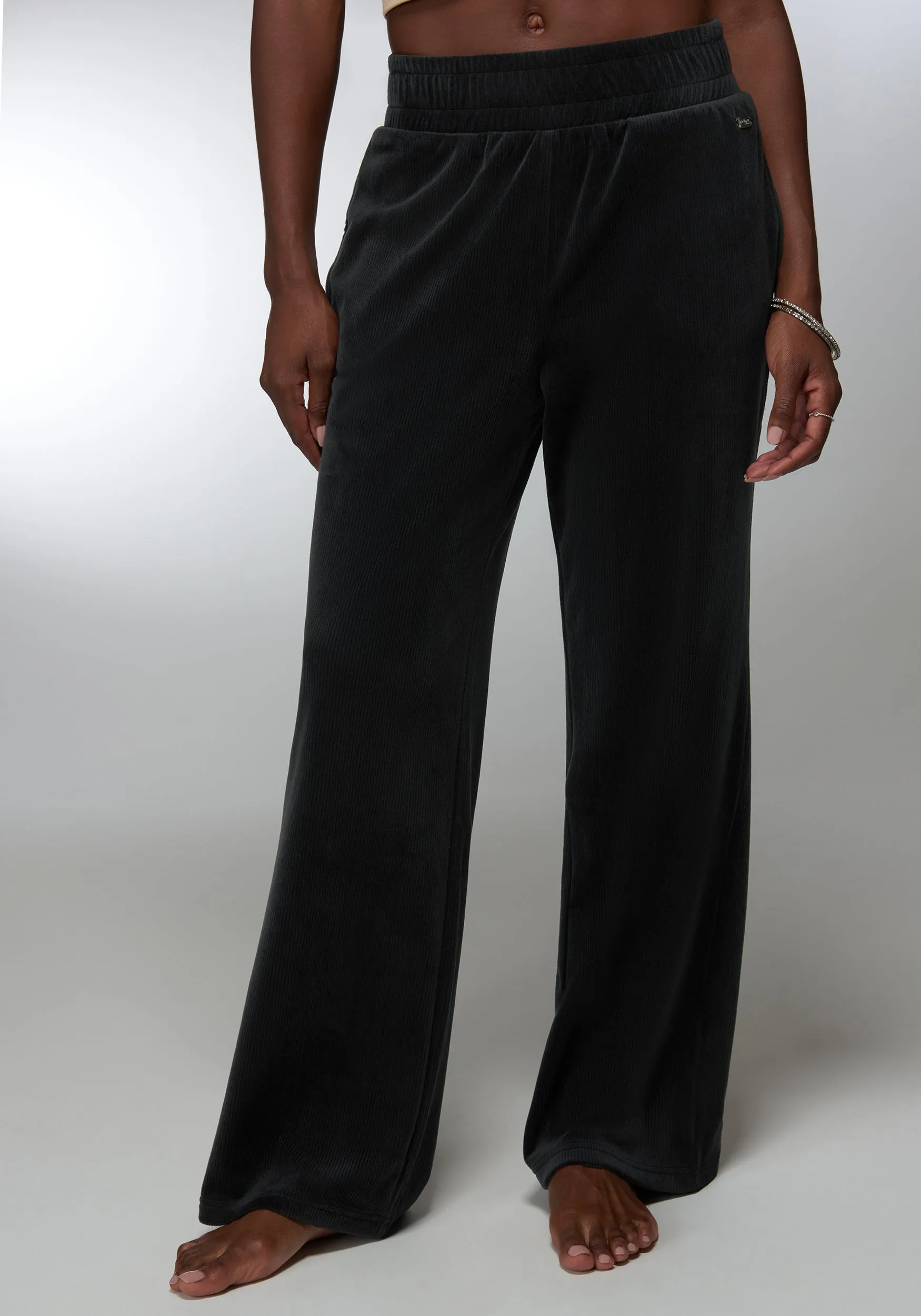 Velour Corded Wide Leg Pant sold by Bebe
