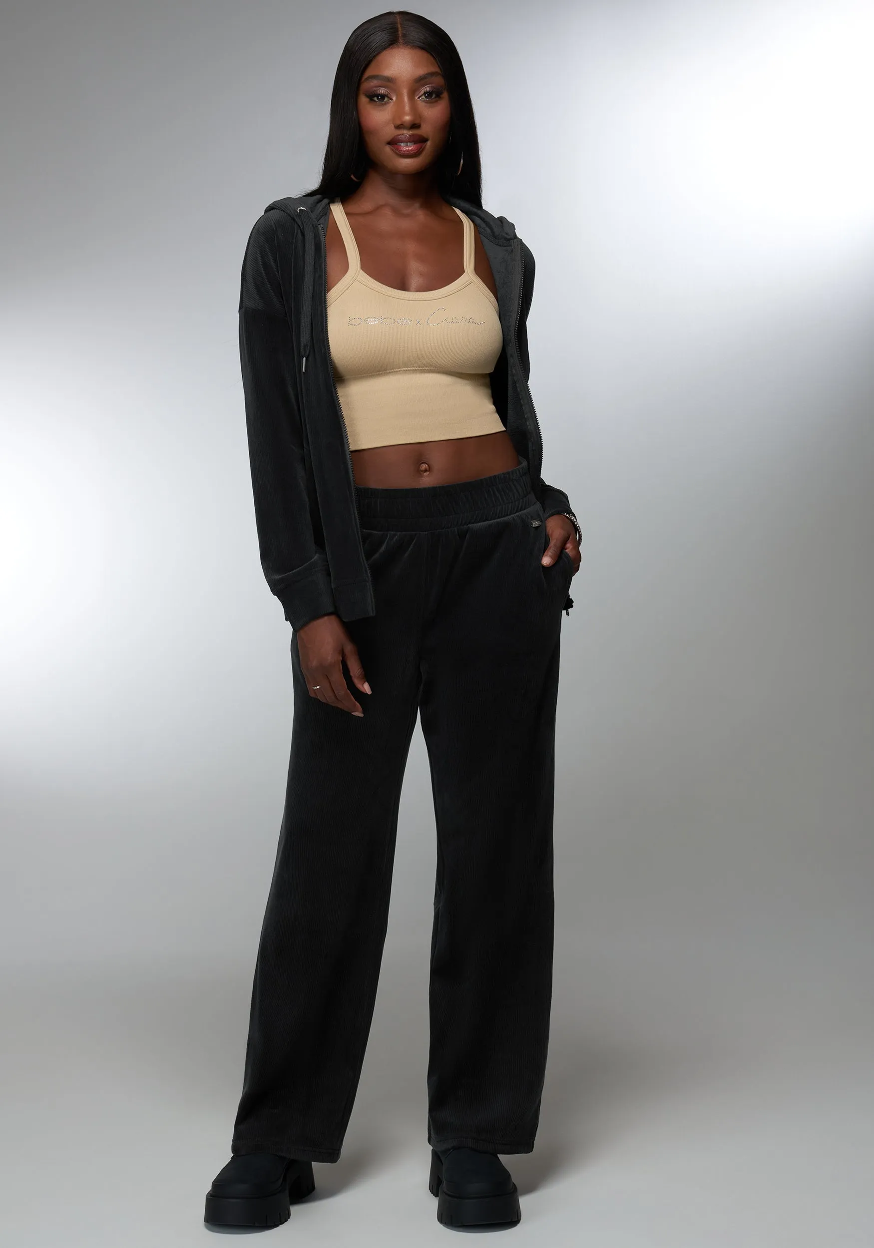 Velour Corded Wide Leg Pant sold by Bebe product image thumbnail 2