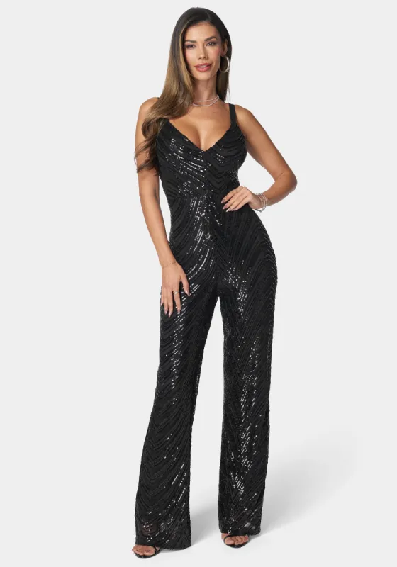 Sequin Jumpsuit sold by Bebe