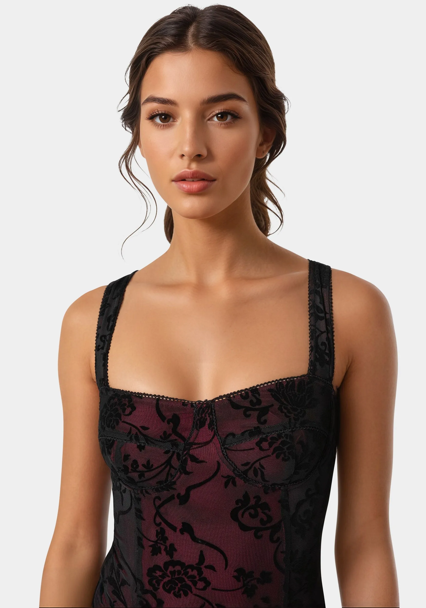 Flocked Mesh Bodysuit sold by Bebe product image thumbnail 4