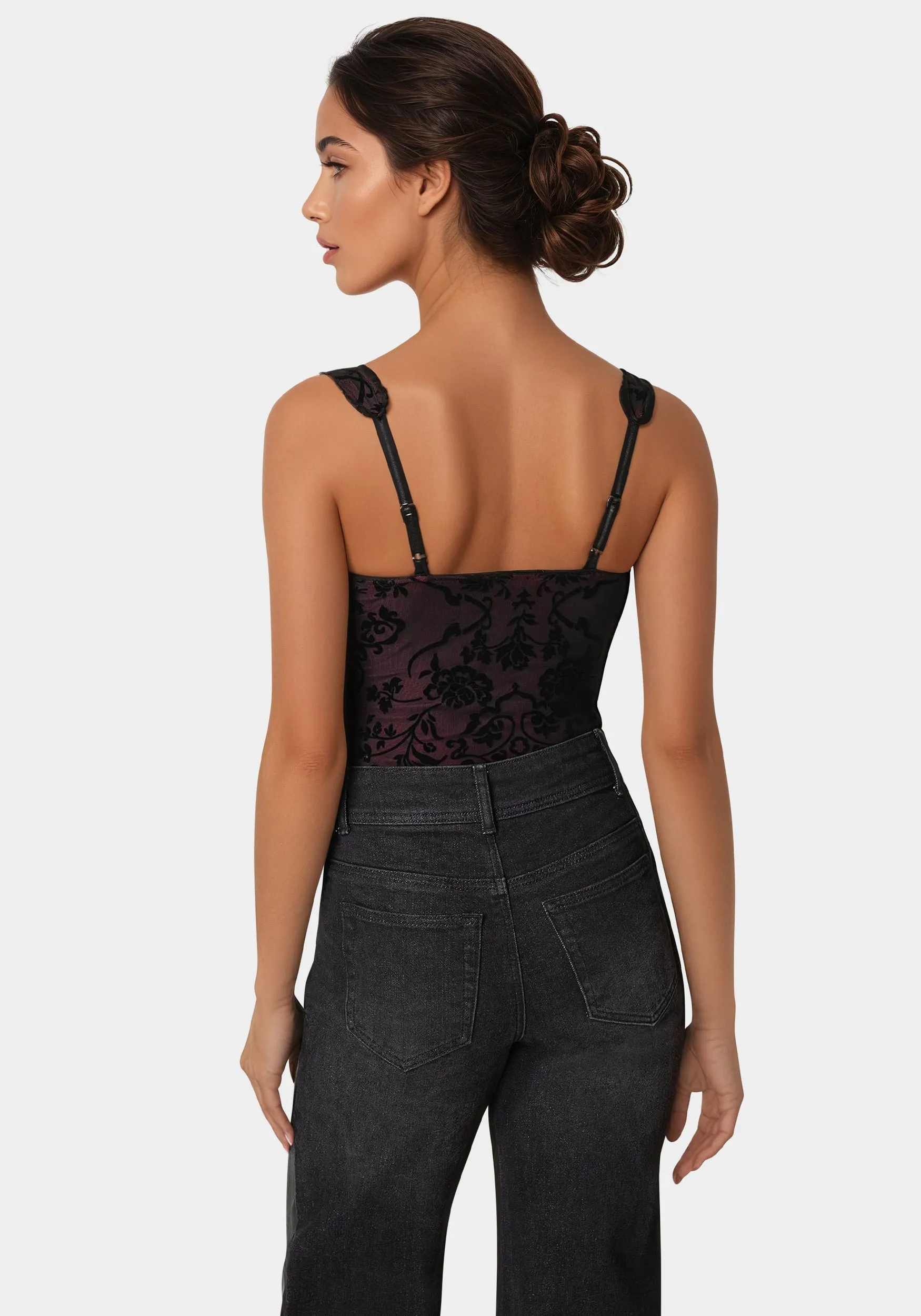 Flocked Mesh Bodysuit sold by Bebe product image thumbnail 3