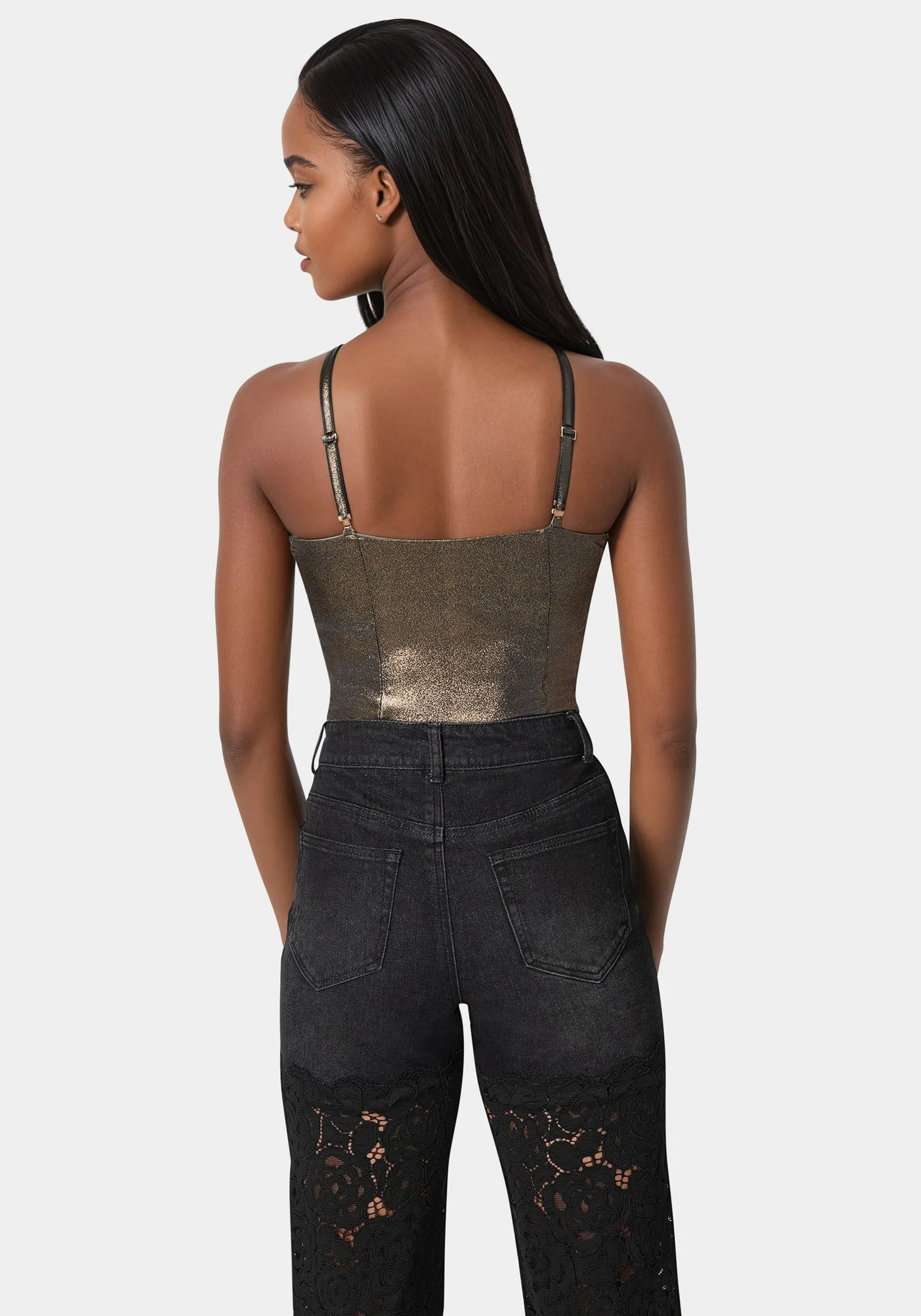 Foil Knit Ruched Top sold by Bebe product image thumbnail 3