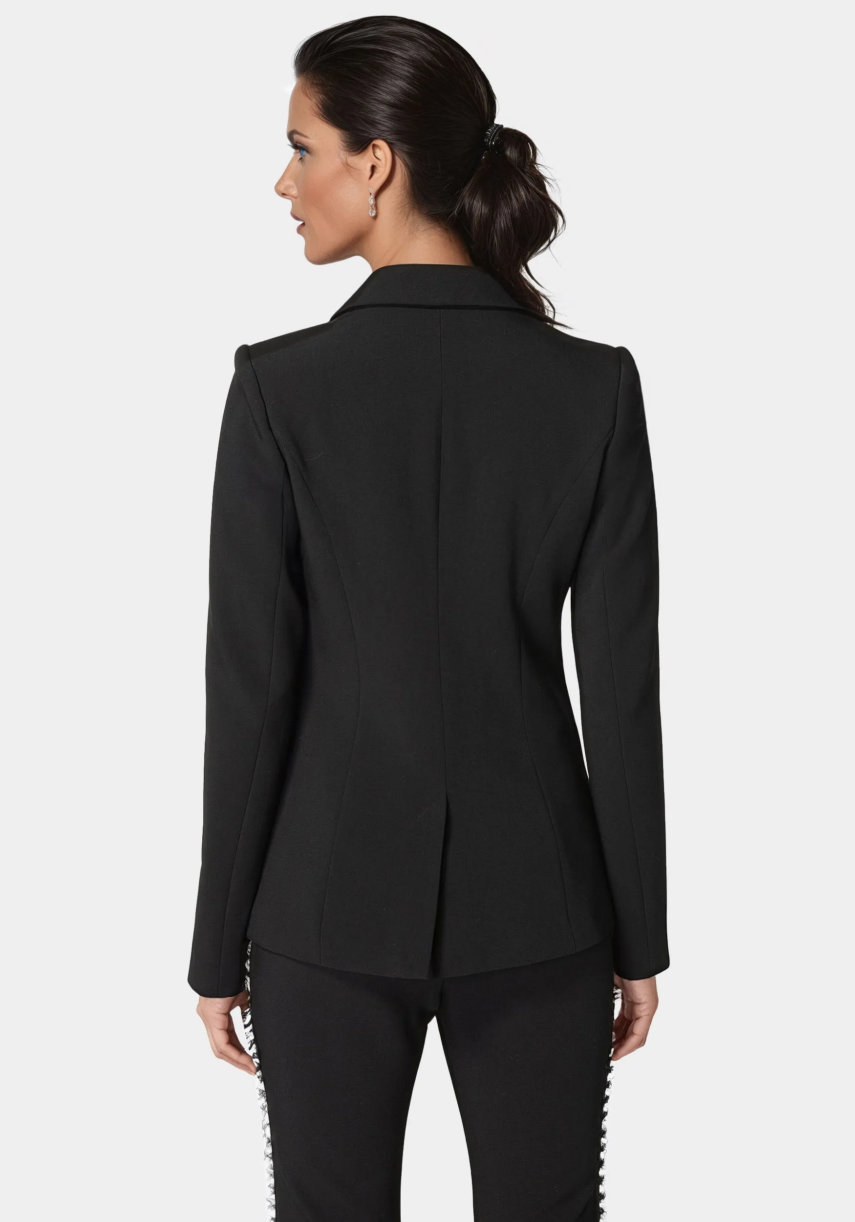 Rhinestone Detail Woven Twill Blazer sold by Bebe product image thumbnail 3