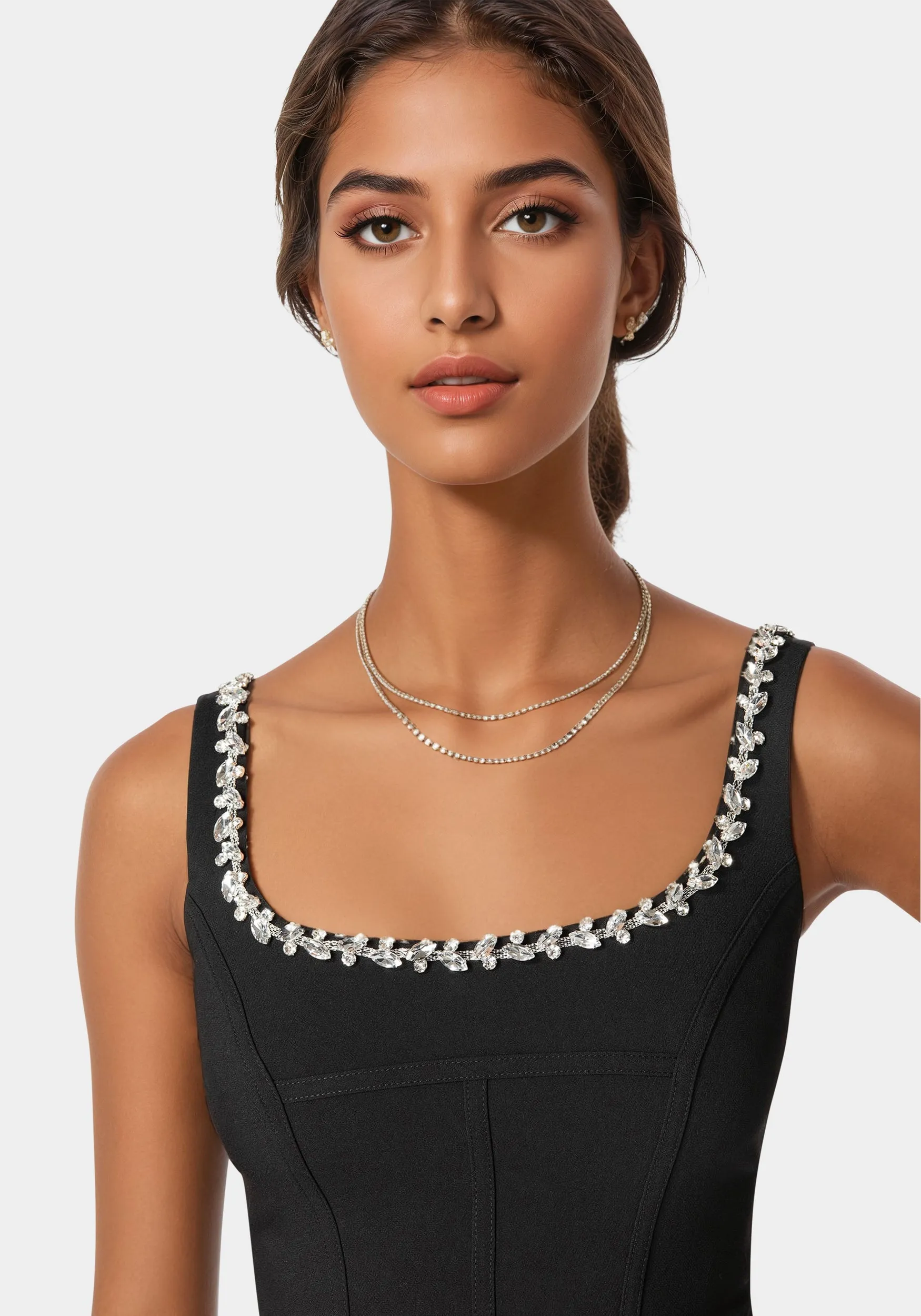 Rhinestone Detail Woven Twill Corset sold by Bebe product image thumbnail 4