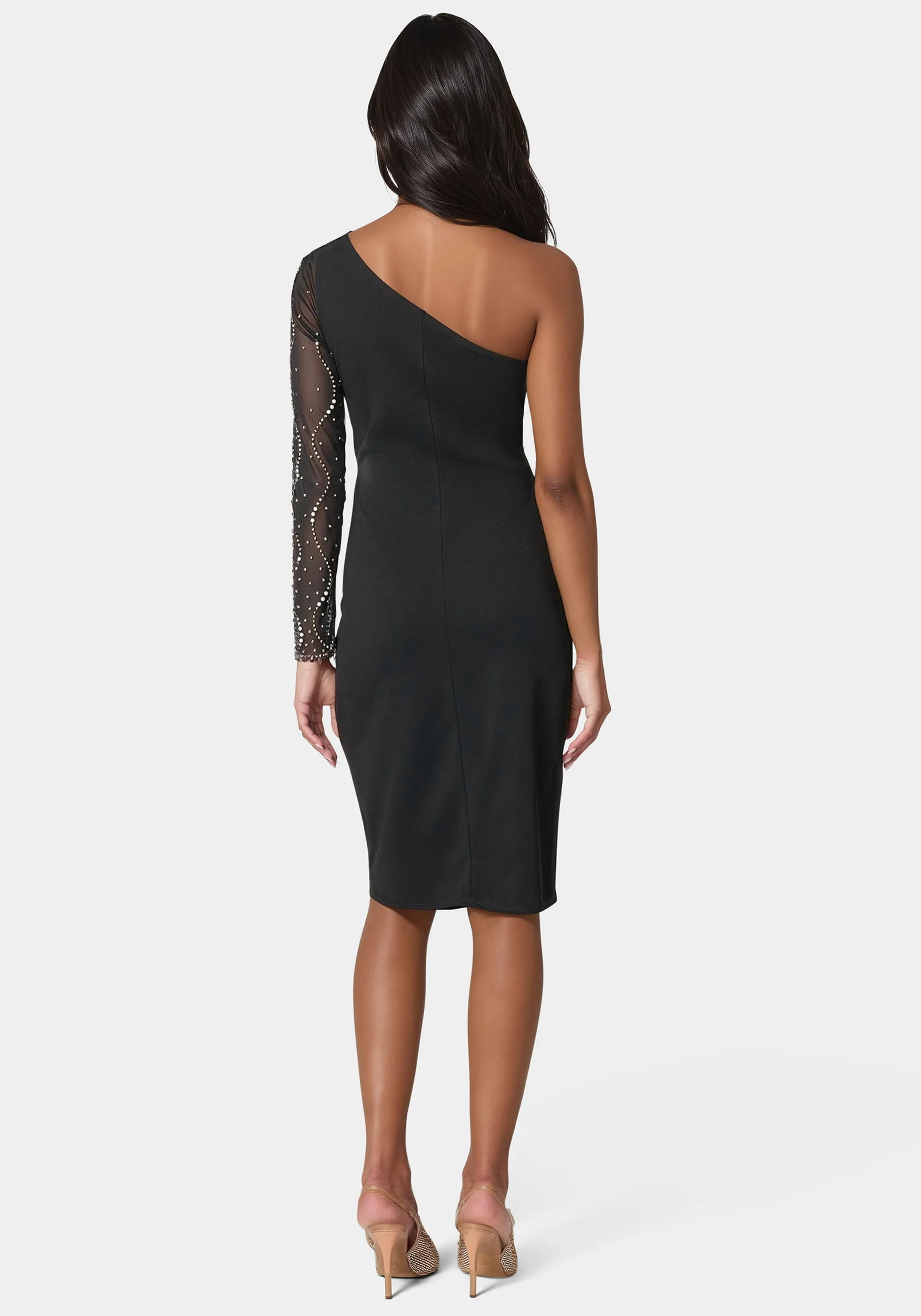 Beaded One Shoulder Midi Dress sold by Bebe product image thumbnail 3