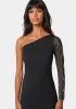 Beaded One Shoulder Midi Dress sold by Bebe