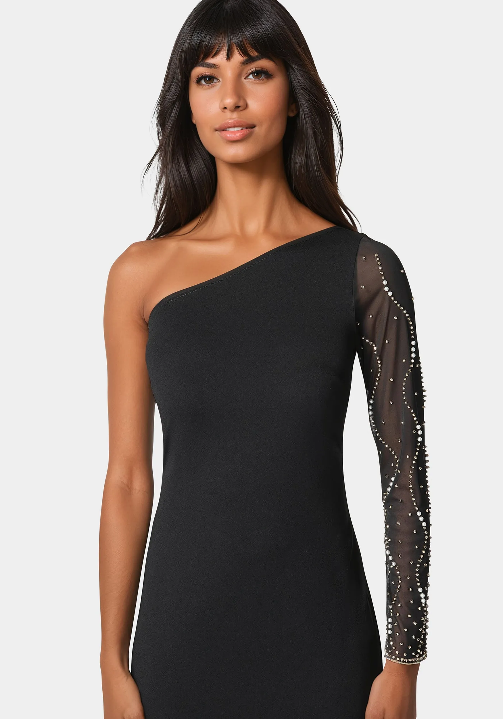 Beaded One Shoulder Midi Dress sold by Bebe product image thumbnail 4