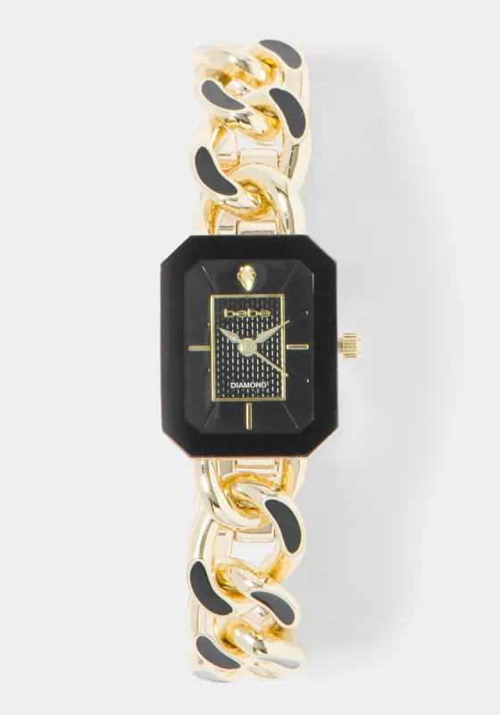 Diamond Dial Watch Necklace And Earring Set sold by Bebe