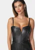 Faux Leather Cropped Leg Jumpsuit sold by Bebe