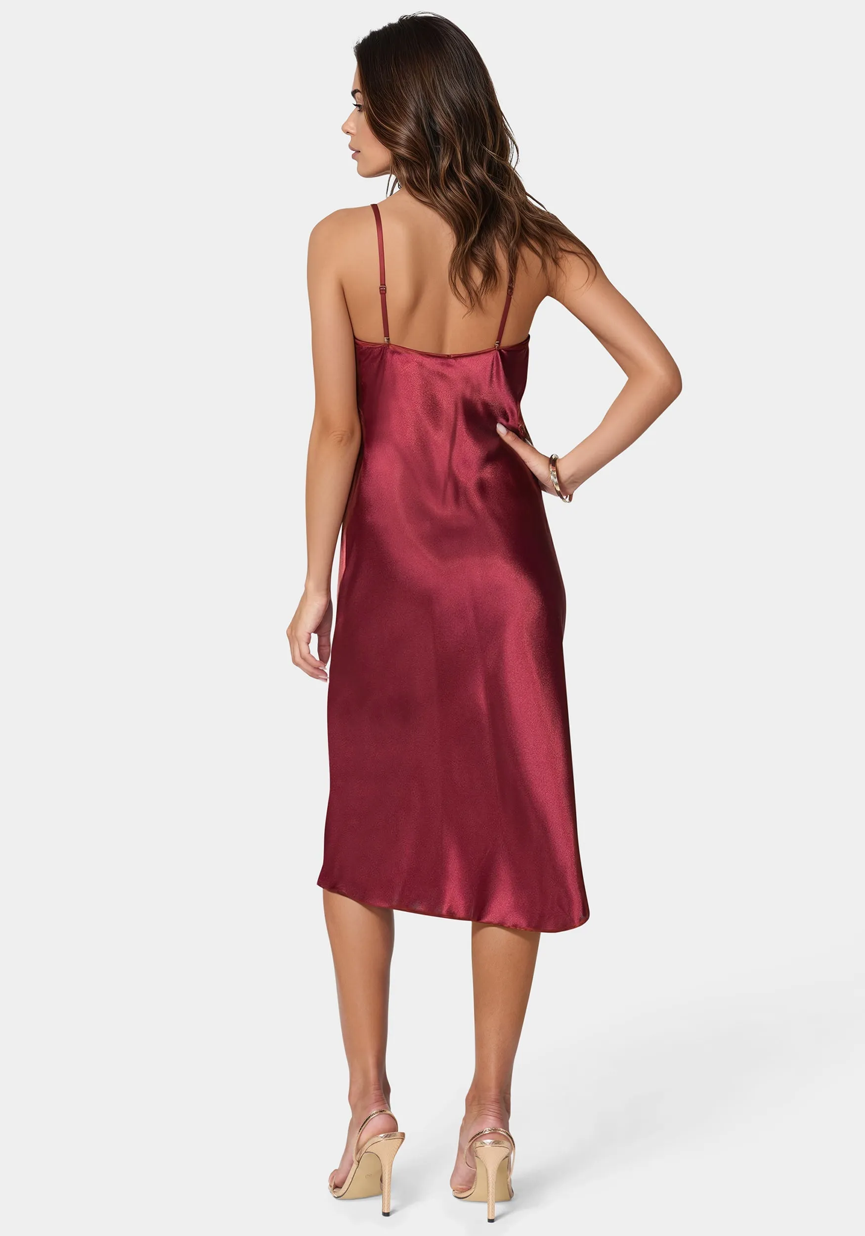 Satin Midi Slip Dress sold by Bebe product image thumbnail 3