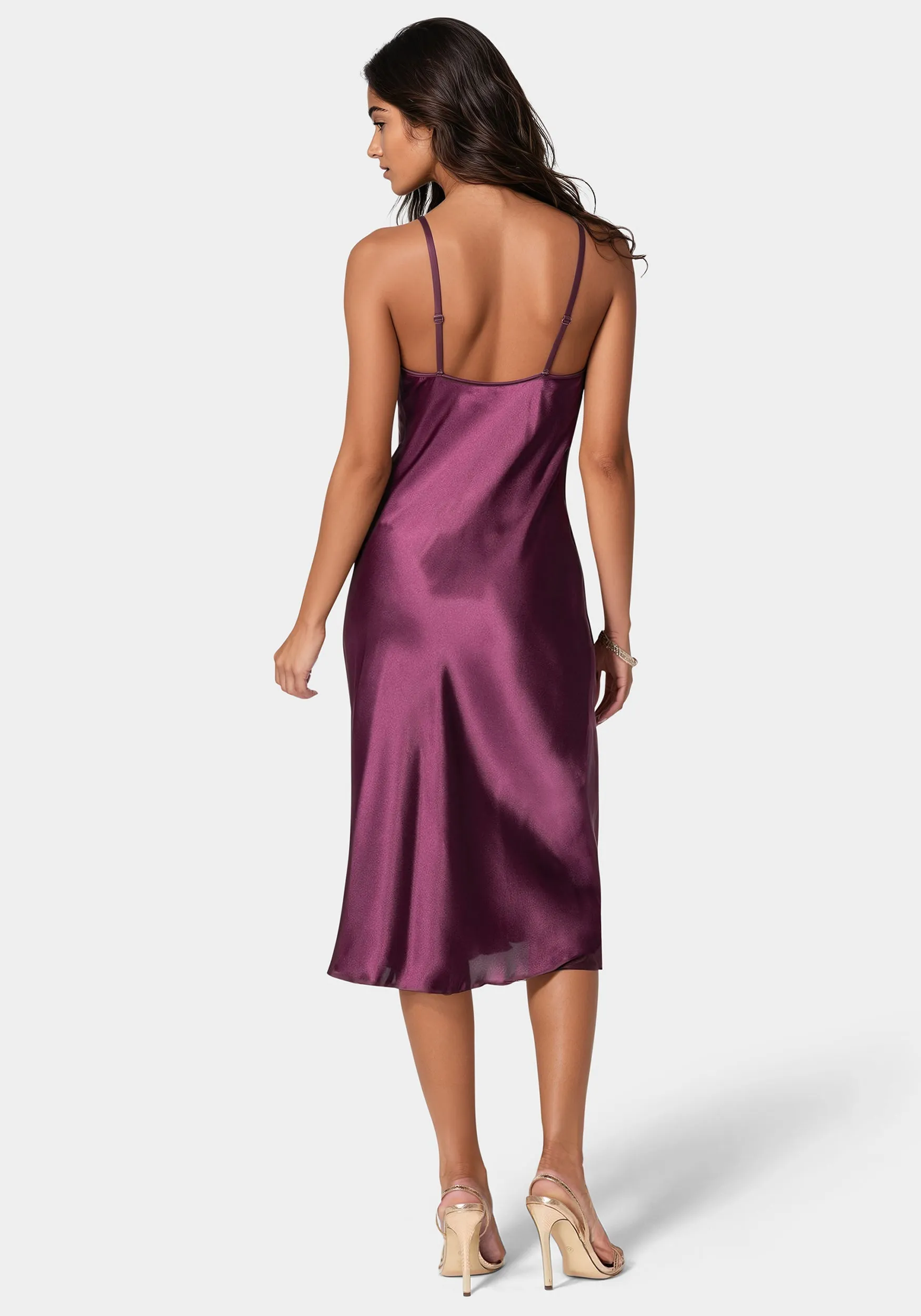 Satin Midi Slip Dress sold by Bebe product image thumbnail 3