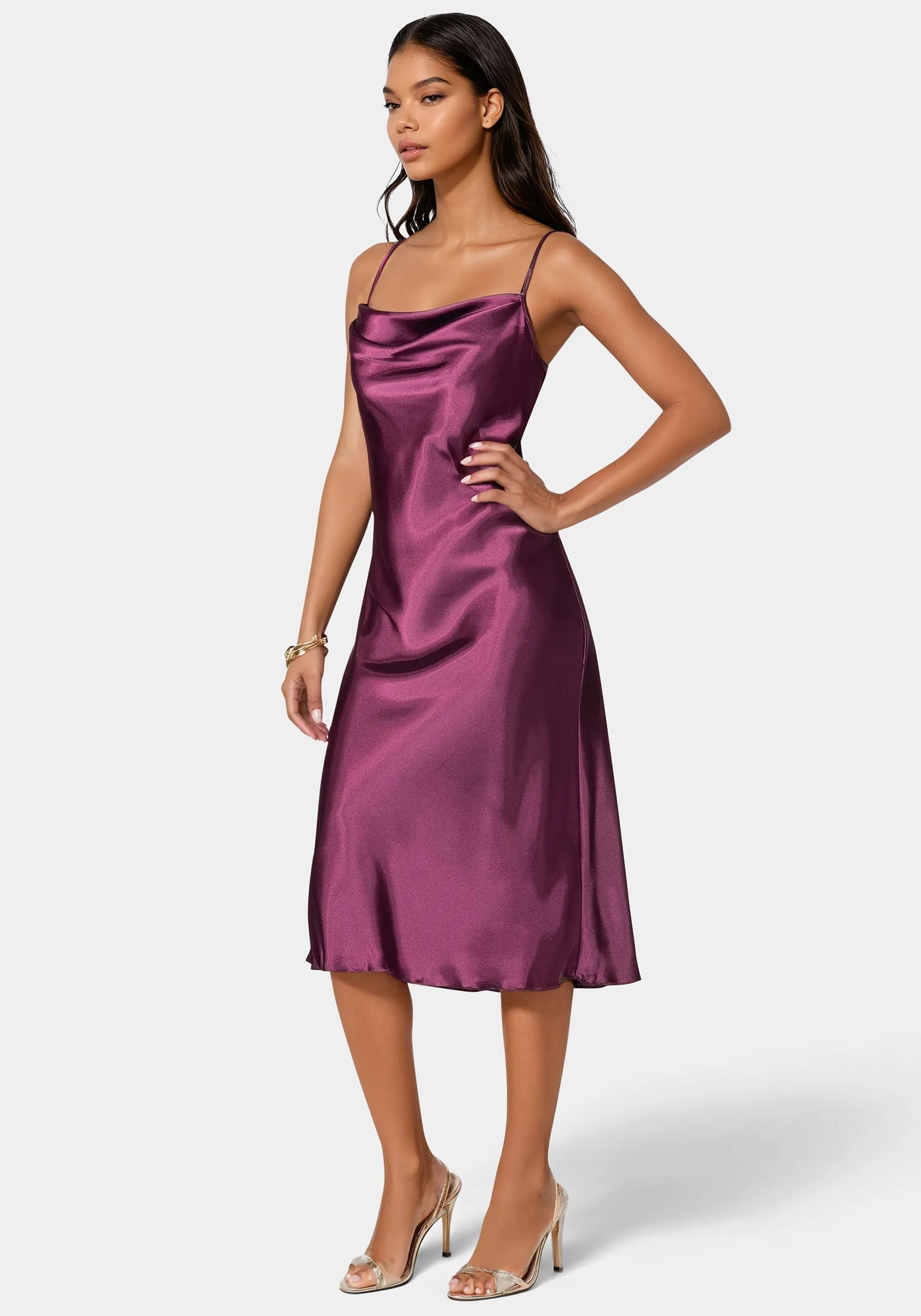 Satin Midi Slip Dress sold by Bebe product image thumbnail 2