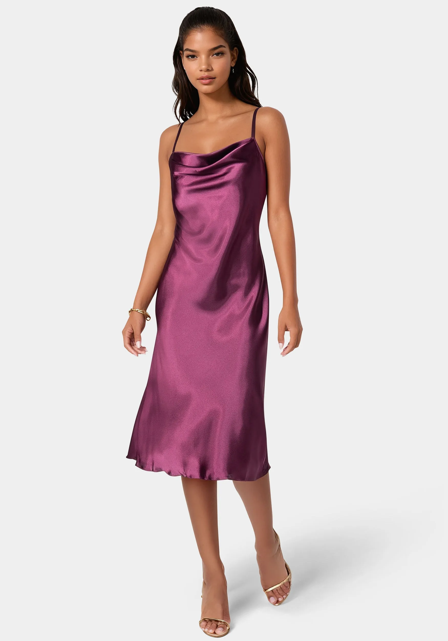Satin Midi Slip Dress sold by Bebe