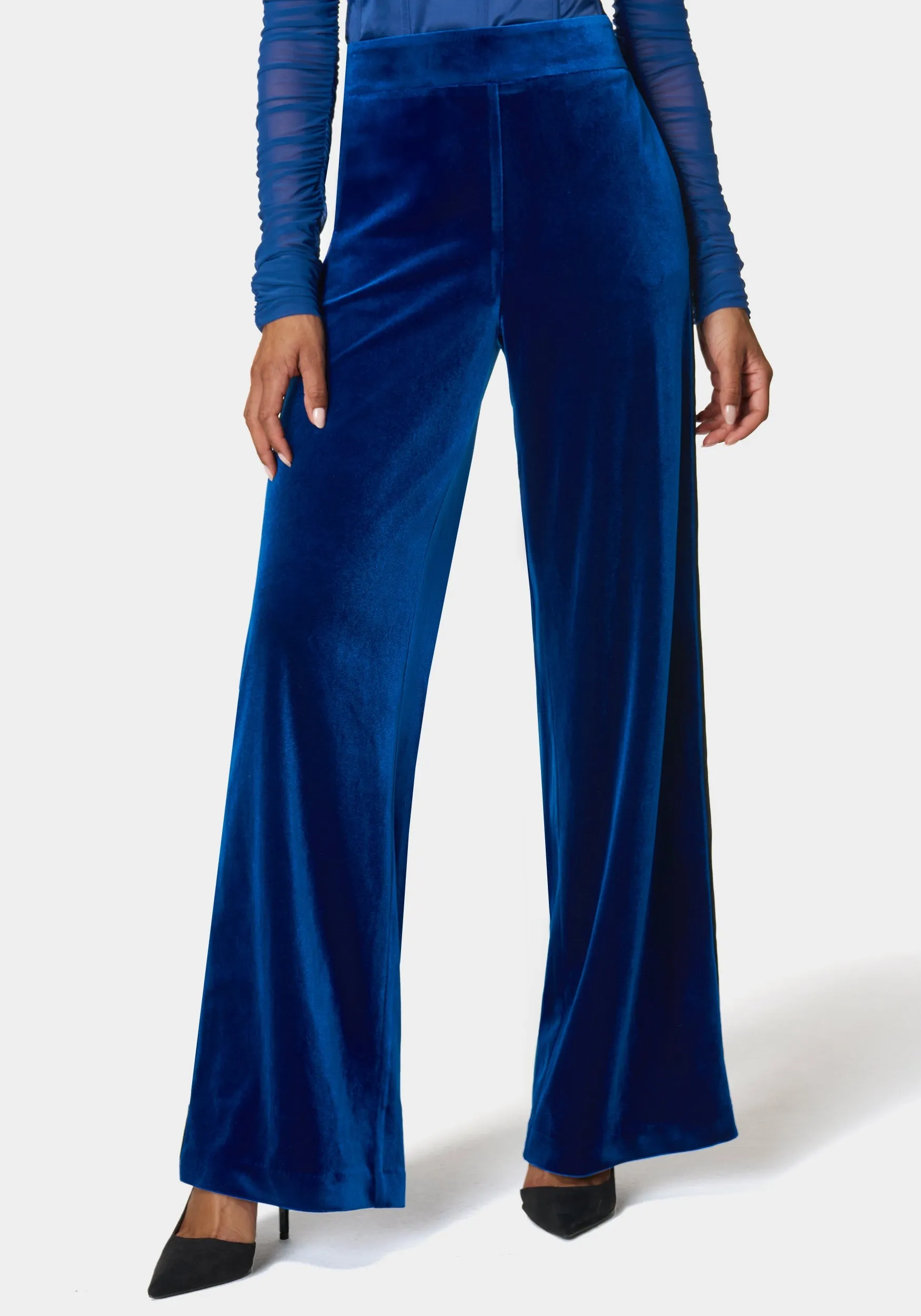 High Waist Velour Wide Leg Pant sold by Bebe