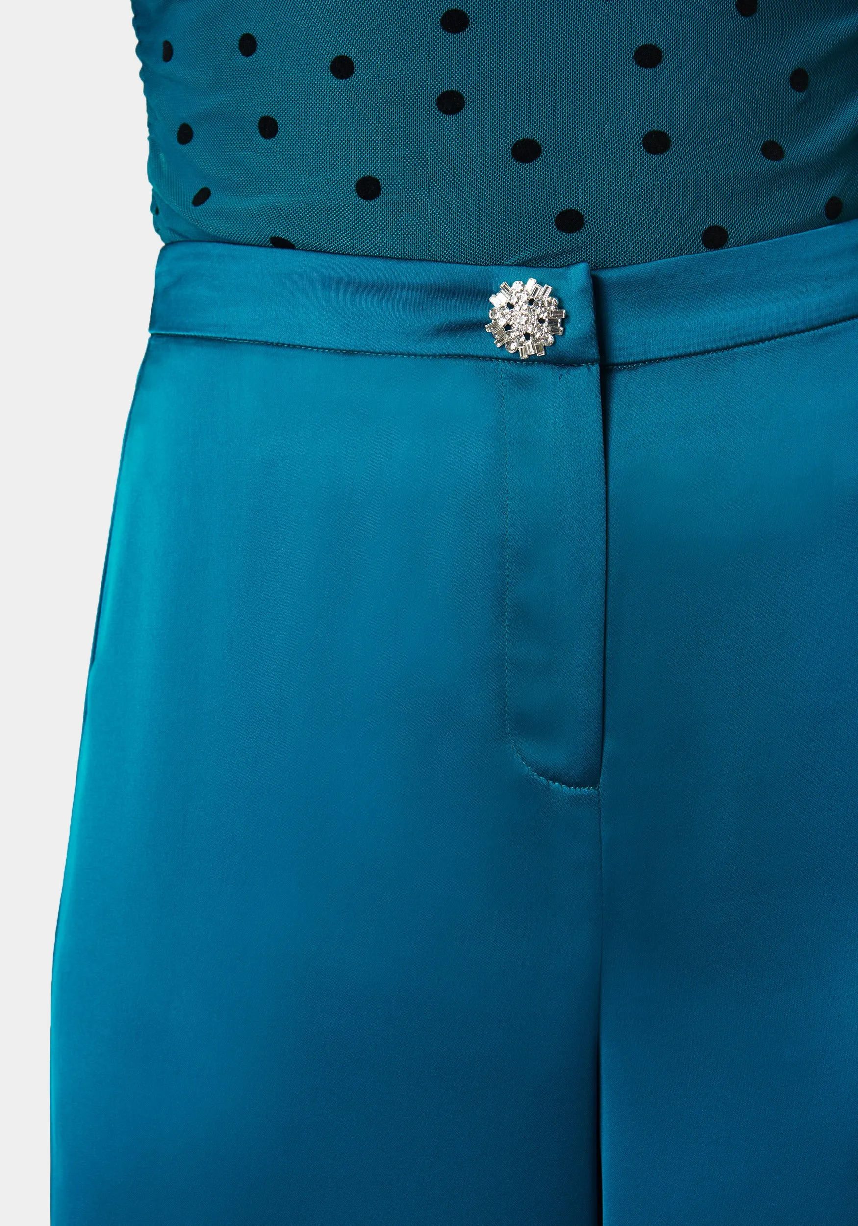 High Waist Satin Wide Leg Pant sold by Bebe product image thumbnail 4