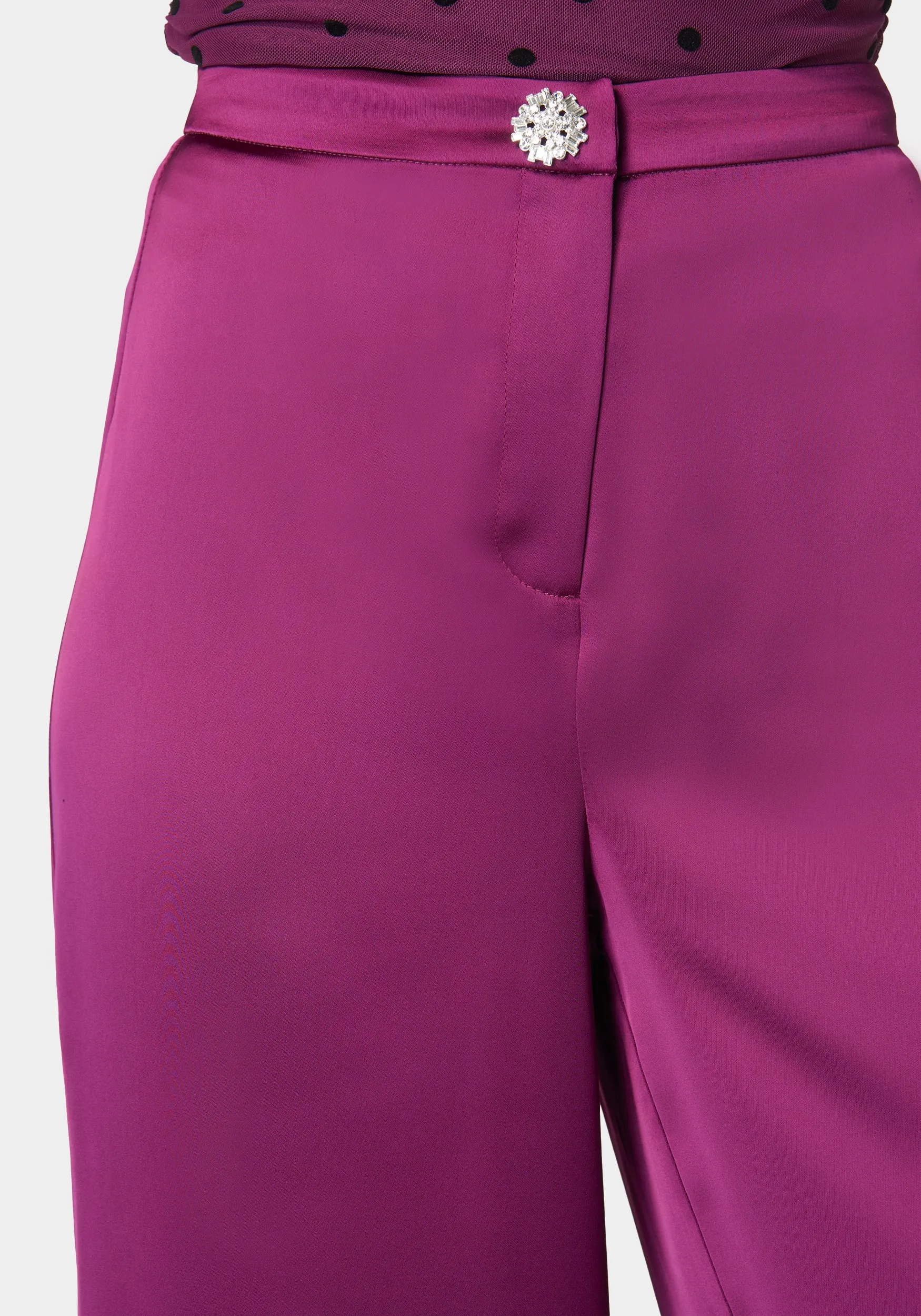 High Waist Satin Wide Leg Pant sold by Bebe product image thumbnail 4