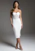 bebe Corset Midi Dress Embellished With Crystals by Swarovski sold by Bebe