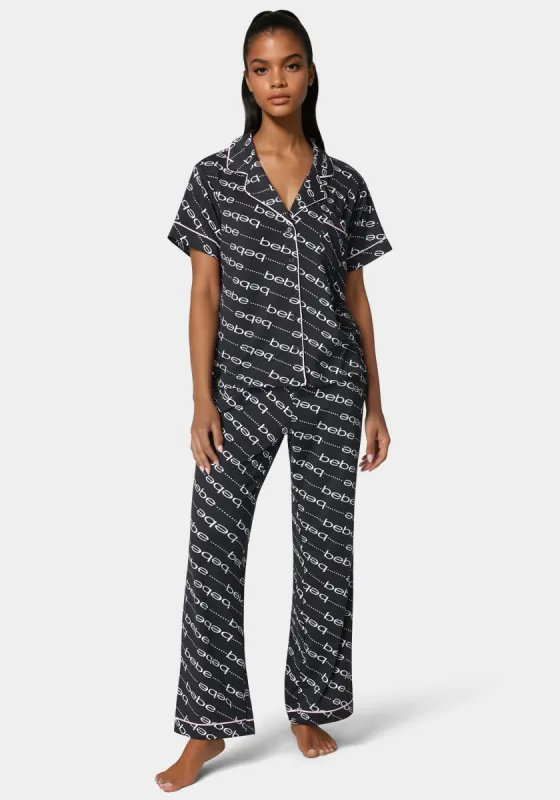 Marshmallow Printed Notch Collar Pant Set sold by Bebe