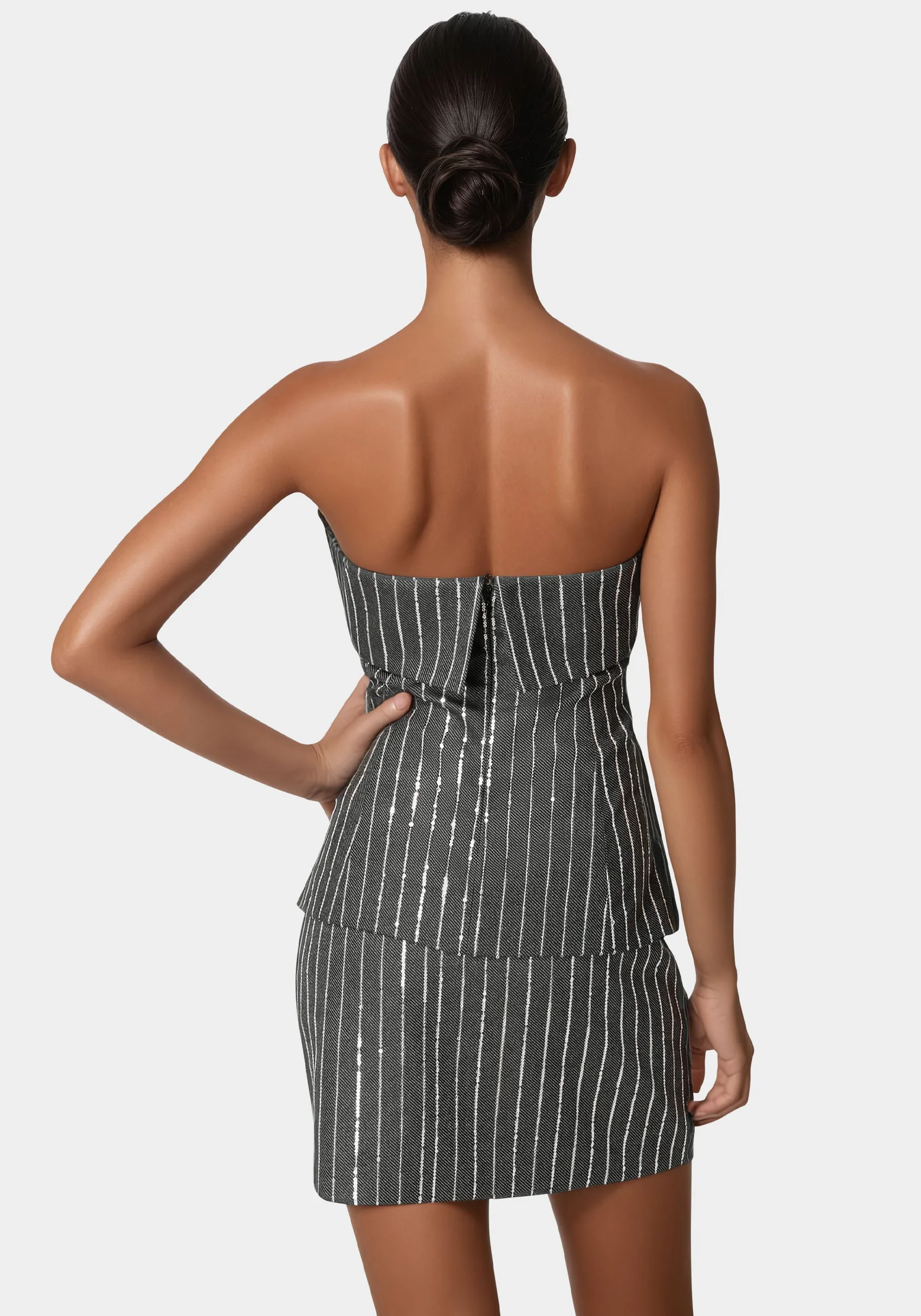 Stripe Sequins Strapless Corset sold by Bebe product image thumbnail 3