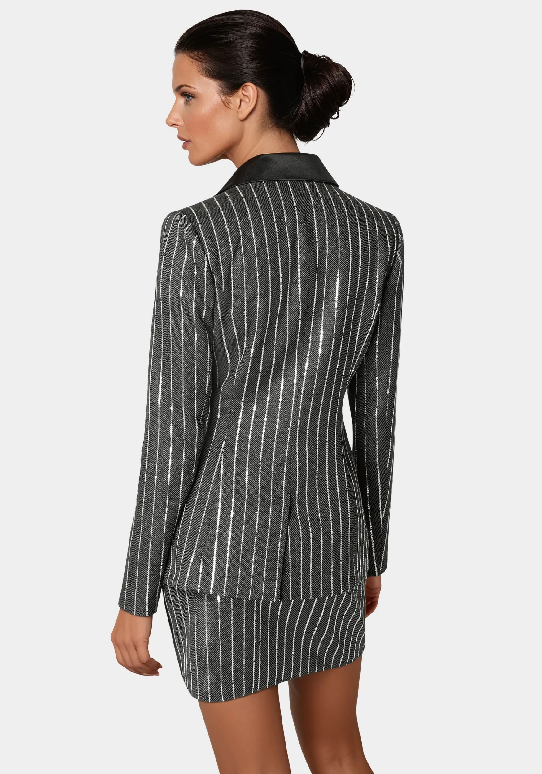 Stripe Sequins Double Breasted Blazer sold by Bebe product image thumbnail 3
