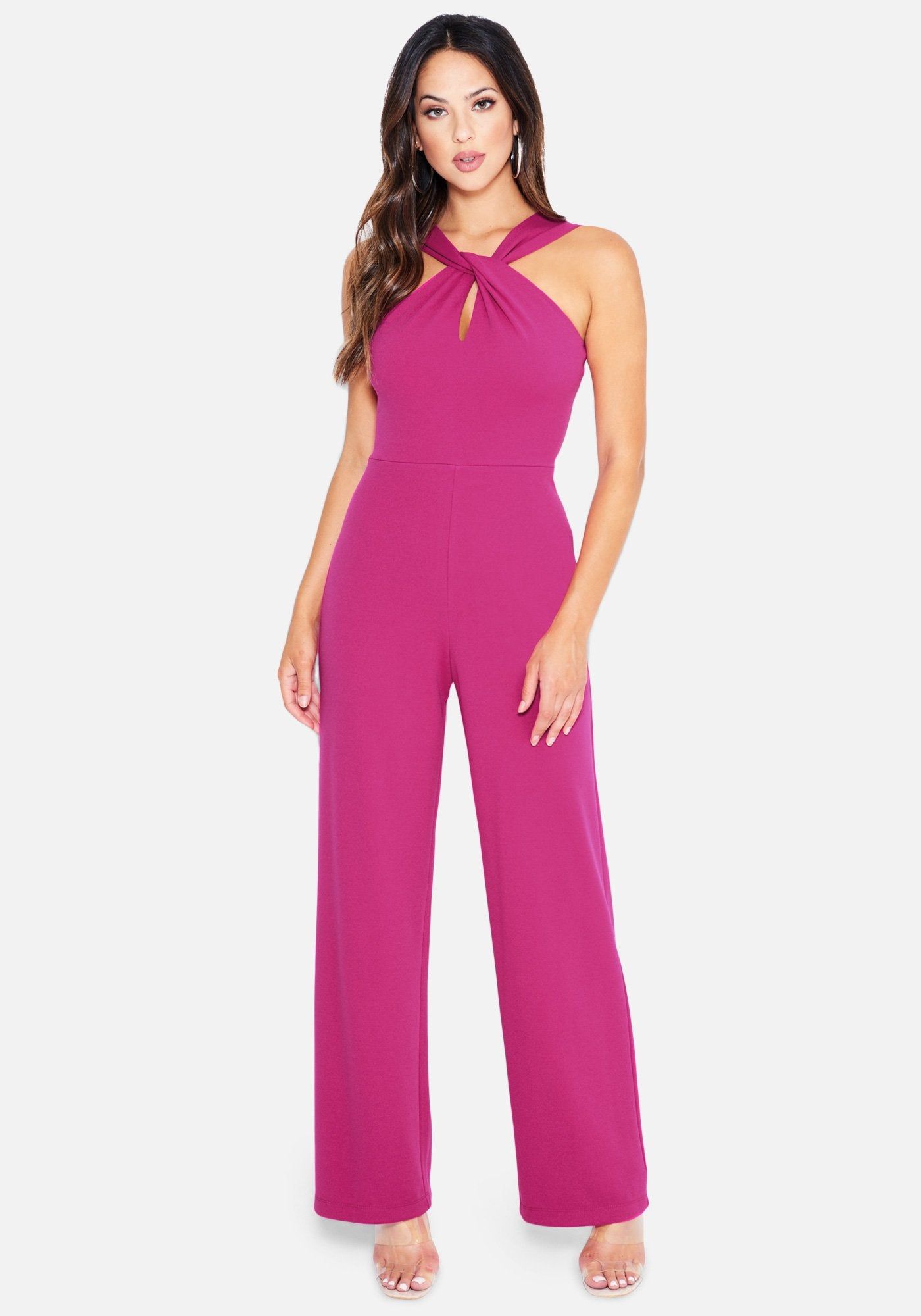 Keyhole Halter Neck Jumpsuit sold by Bebe