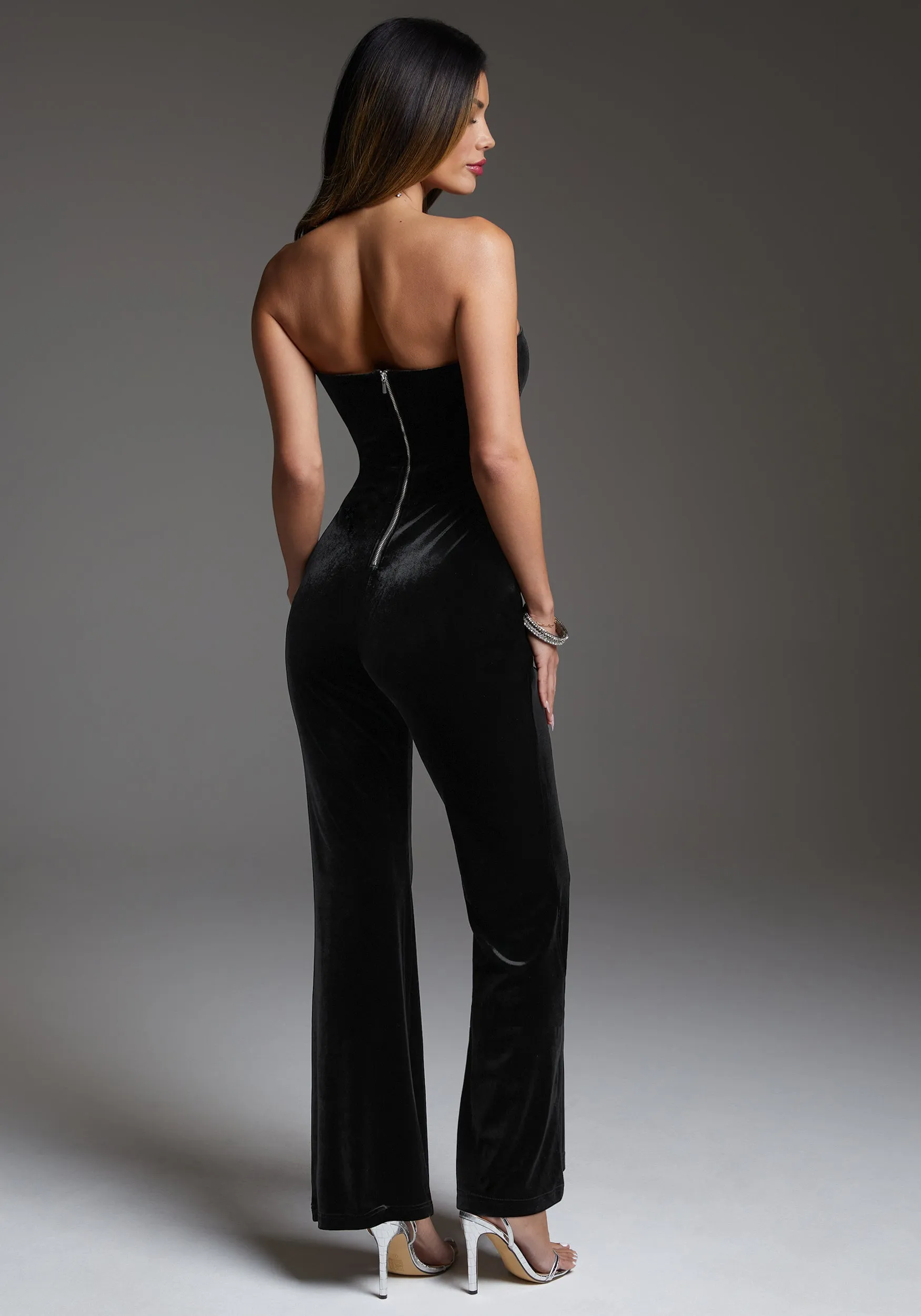 Strapless Velvet Jumpsuit sold by Bebe product image thumbnail 3