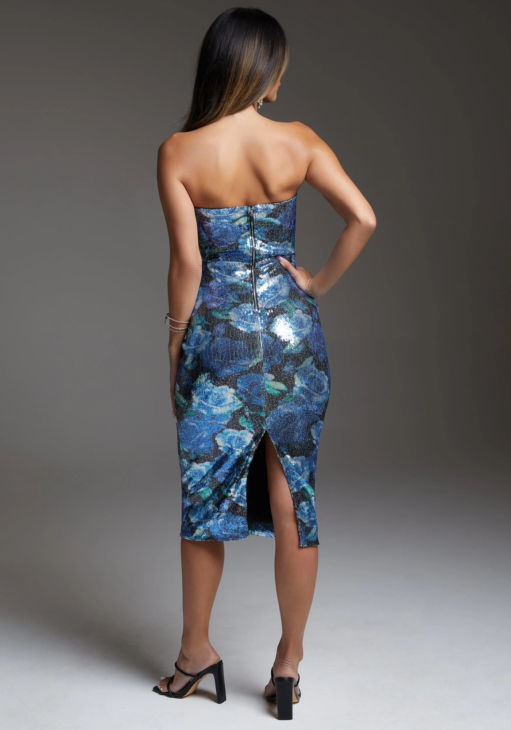 Sequin Strapless Midi Dress sold by Bebe product image thumbnail 3