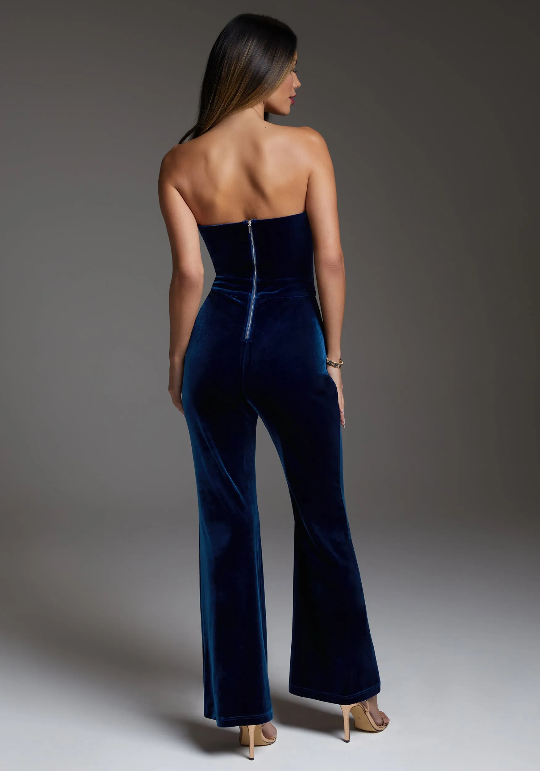 Strapless Velvet Jumpsuit sold by Bebe product image thumbnail 3