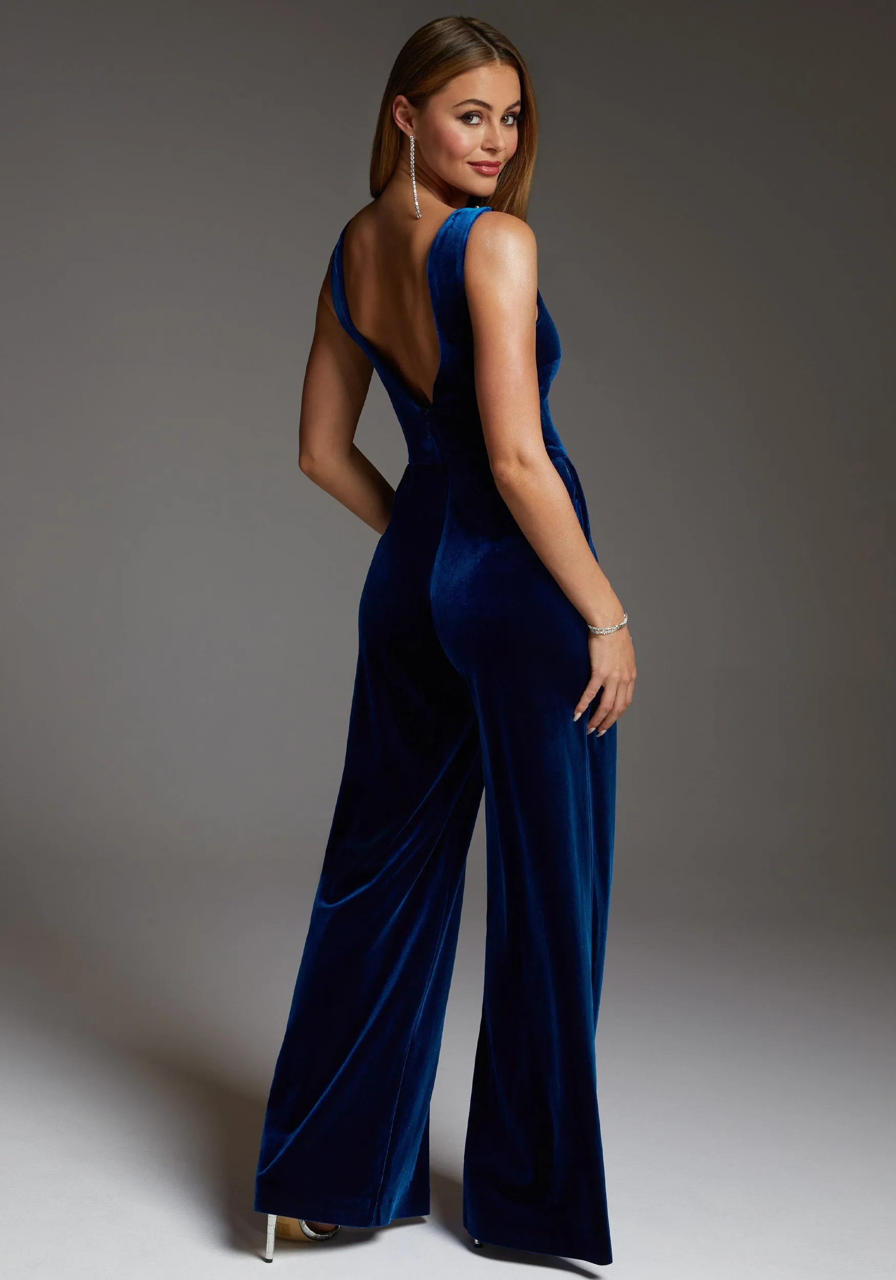 Embellished Neckline Ultra Wide Leg Jumpsuit sold by Bebe product image thumbnail 3