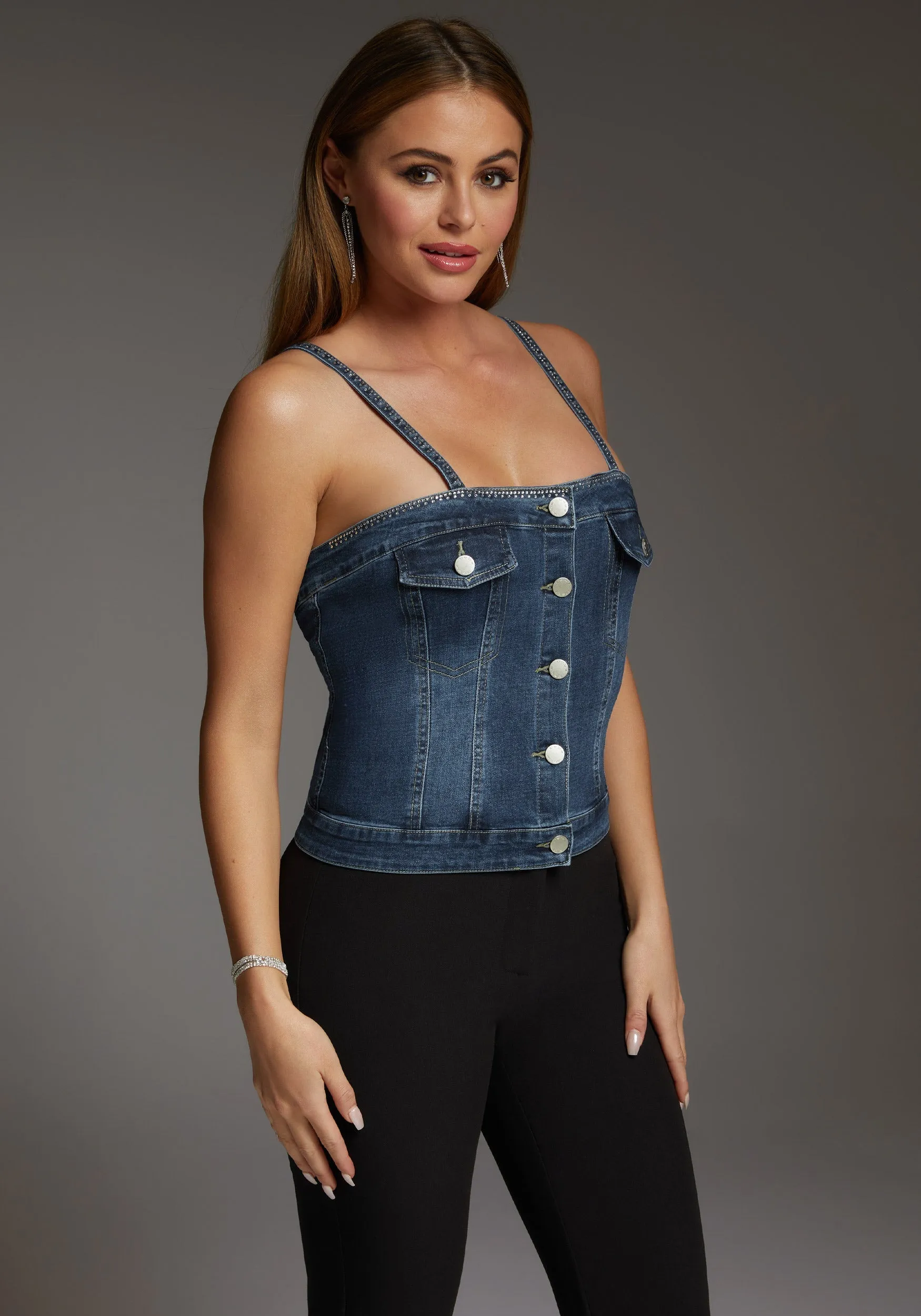 The Button Front Corset sold by Bebe product image thumbnail 2