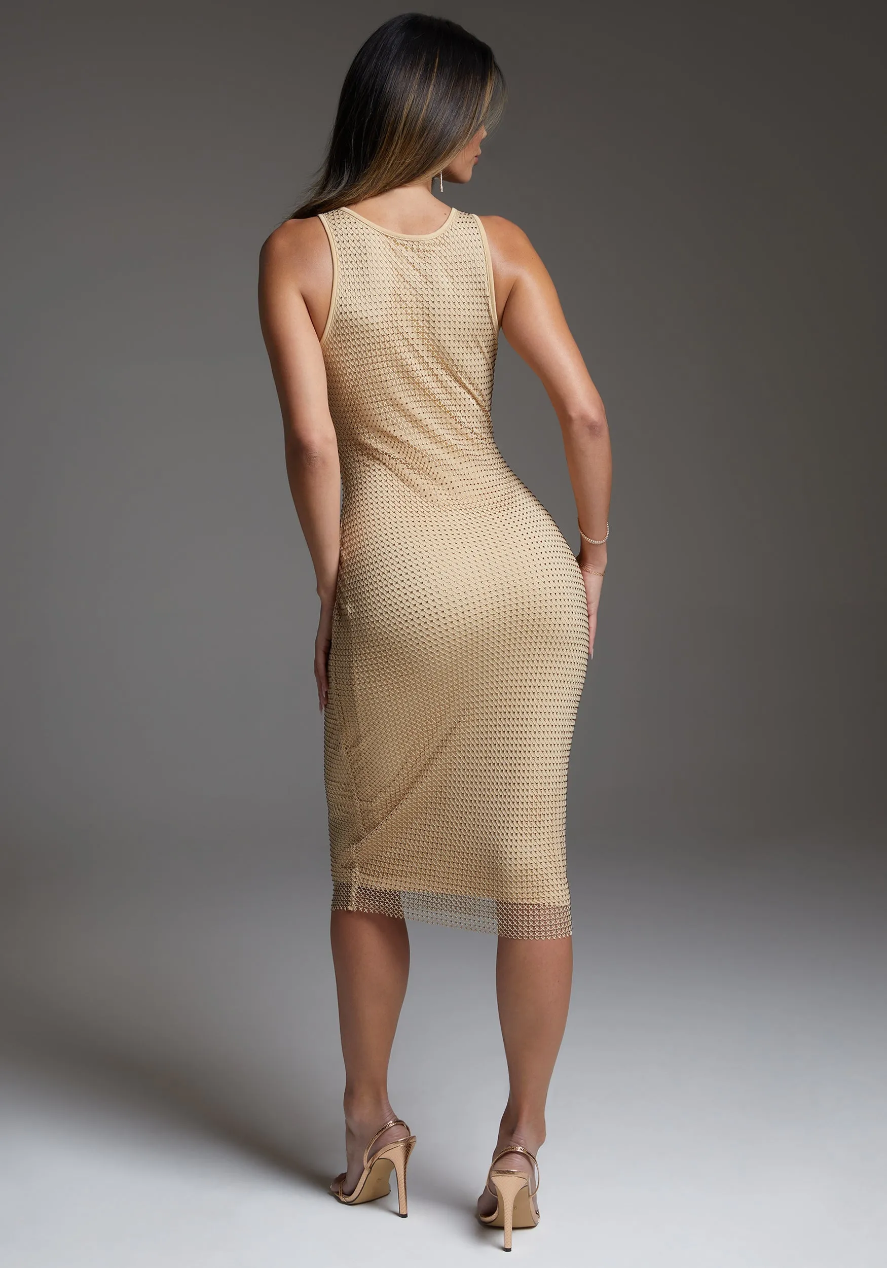 Diamante Crystal Mesh Tank Dress sold by Bebe product image thumbnail 3