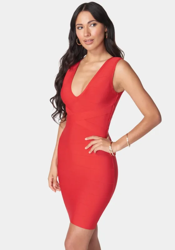 Double V Mini Bandage Dress sold by Bebe