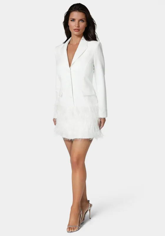 Feather Blazer Dress sold by Bebe